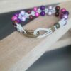 Bracelet ado en cuir rond blanc et perles magiques