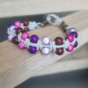 Bracelet ado en cuir rond blanc et perles magiques