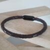 Bracelet homme en cuir tressé marron