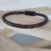 Bracelet homme en cuir tressé marron