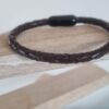 Bracelet homme en cuir tressé marron