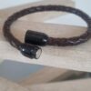 Bracelet homme en cuir tressé marron