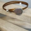 Bracelet cuir 3mm bronze et fermoir bouton