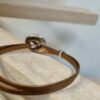 Bracelet cuir 3mm bronze et fermoir bouton