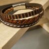 Bracelet homme trois cuirs plats marrons